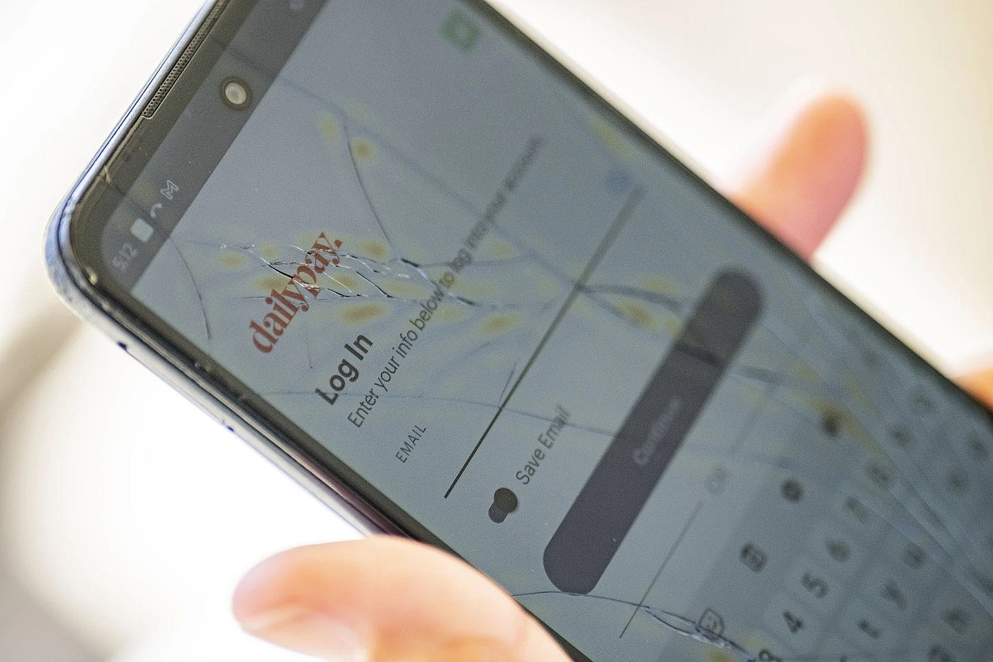 A cell phone screen showing the DailyPay app