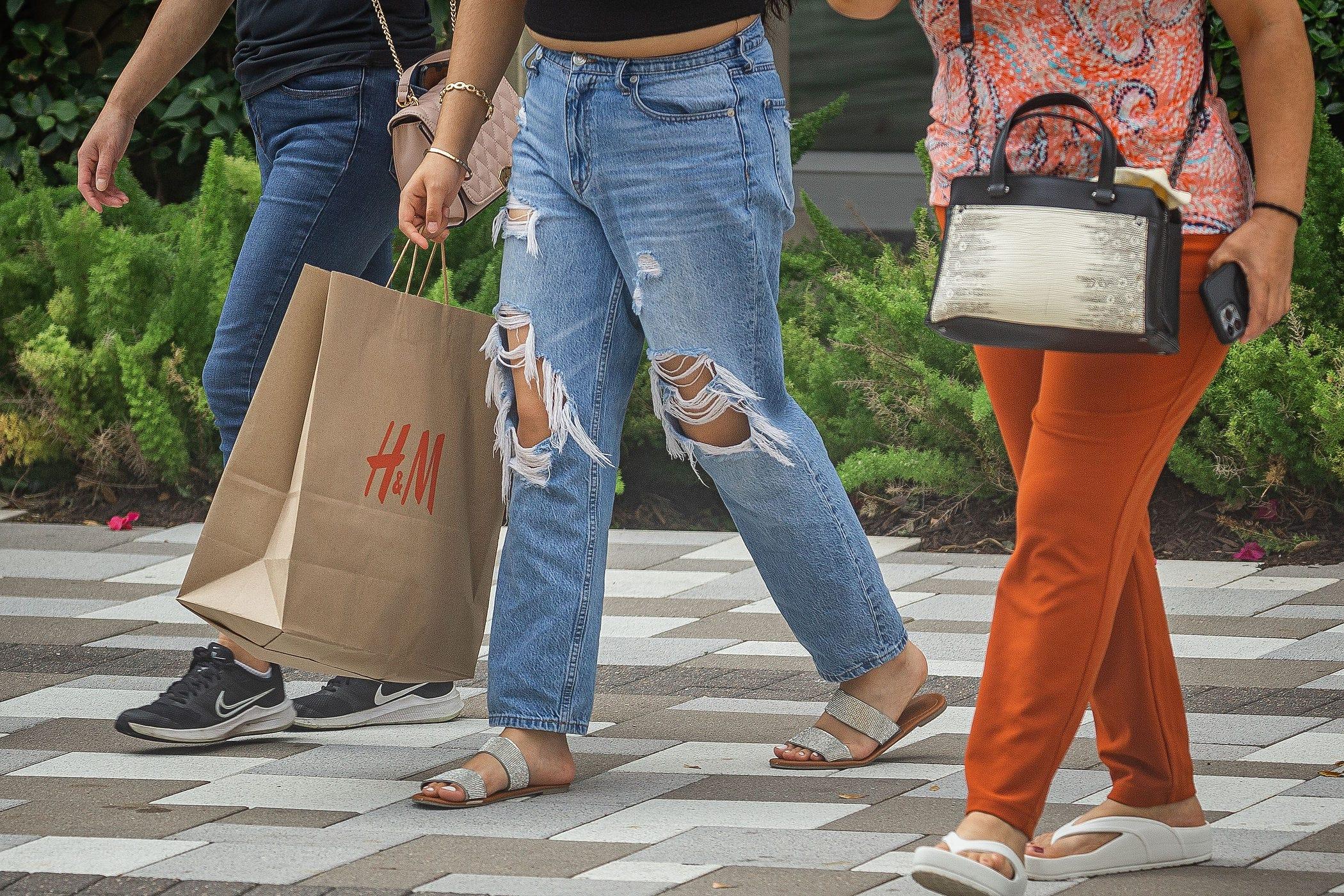 Shoppers at The Square in downtown West Palm Beach, Fla.