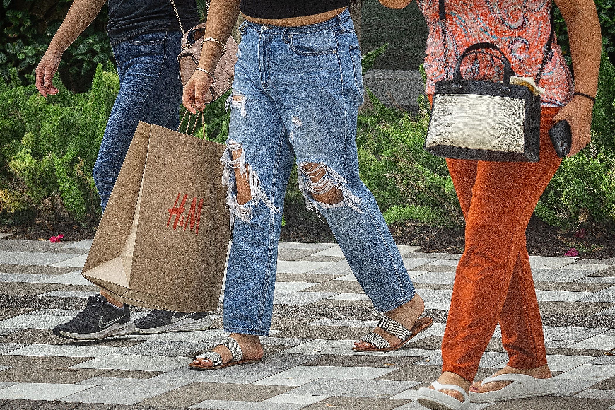 Shoppers at The Square in downtown West Palm Beach, Fla.