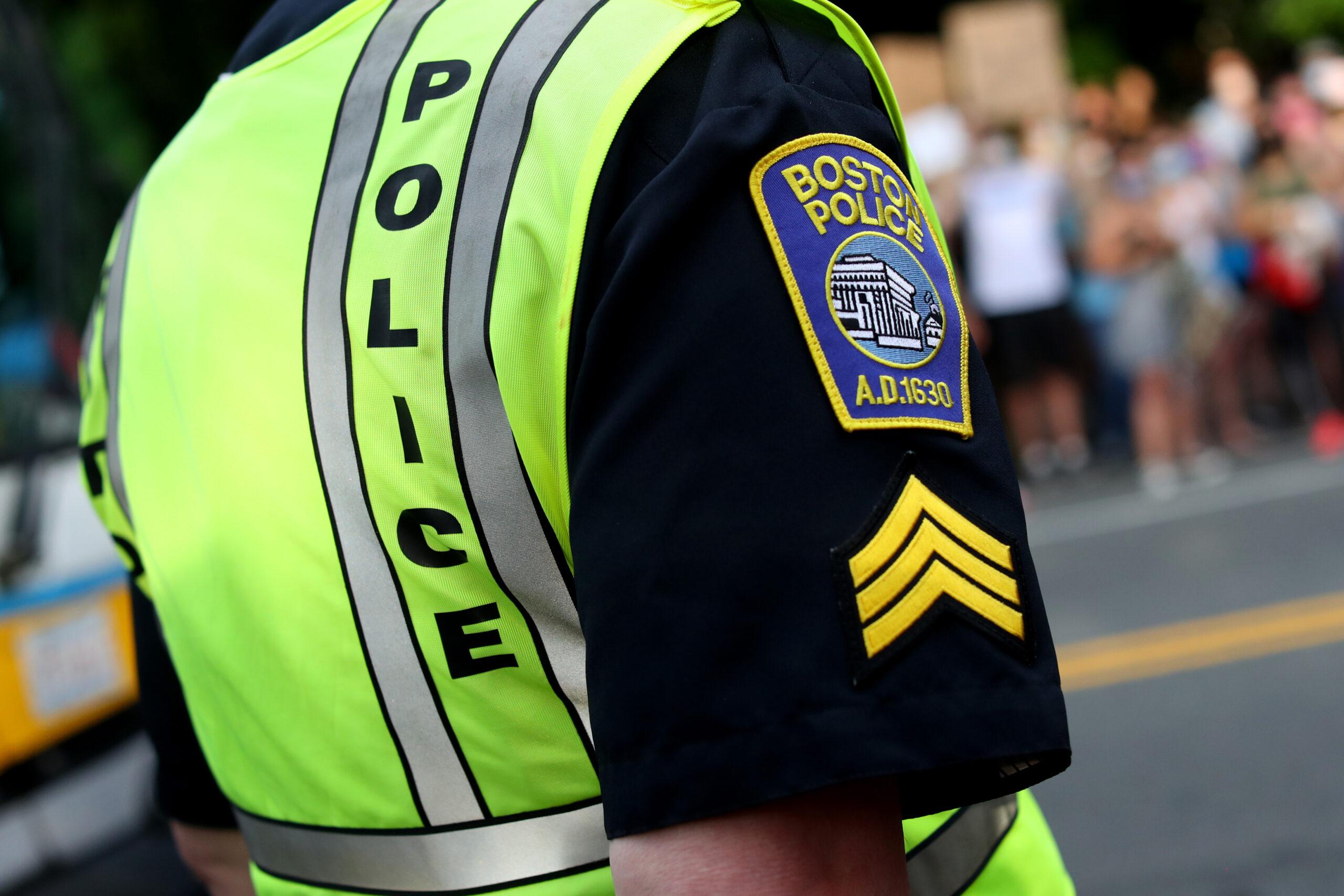 A Boston Police Officer in uniform