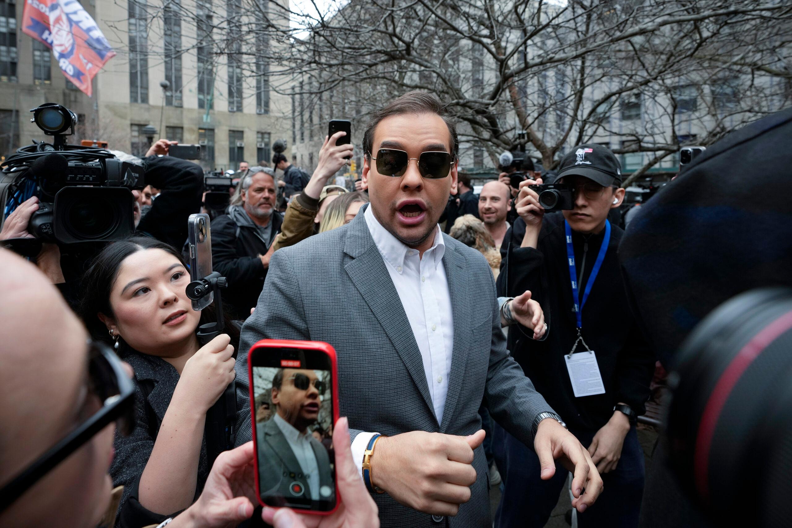 Rep. George Santos (R-NY) walks through a crowd