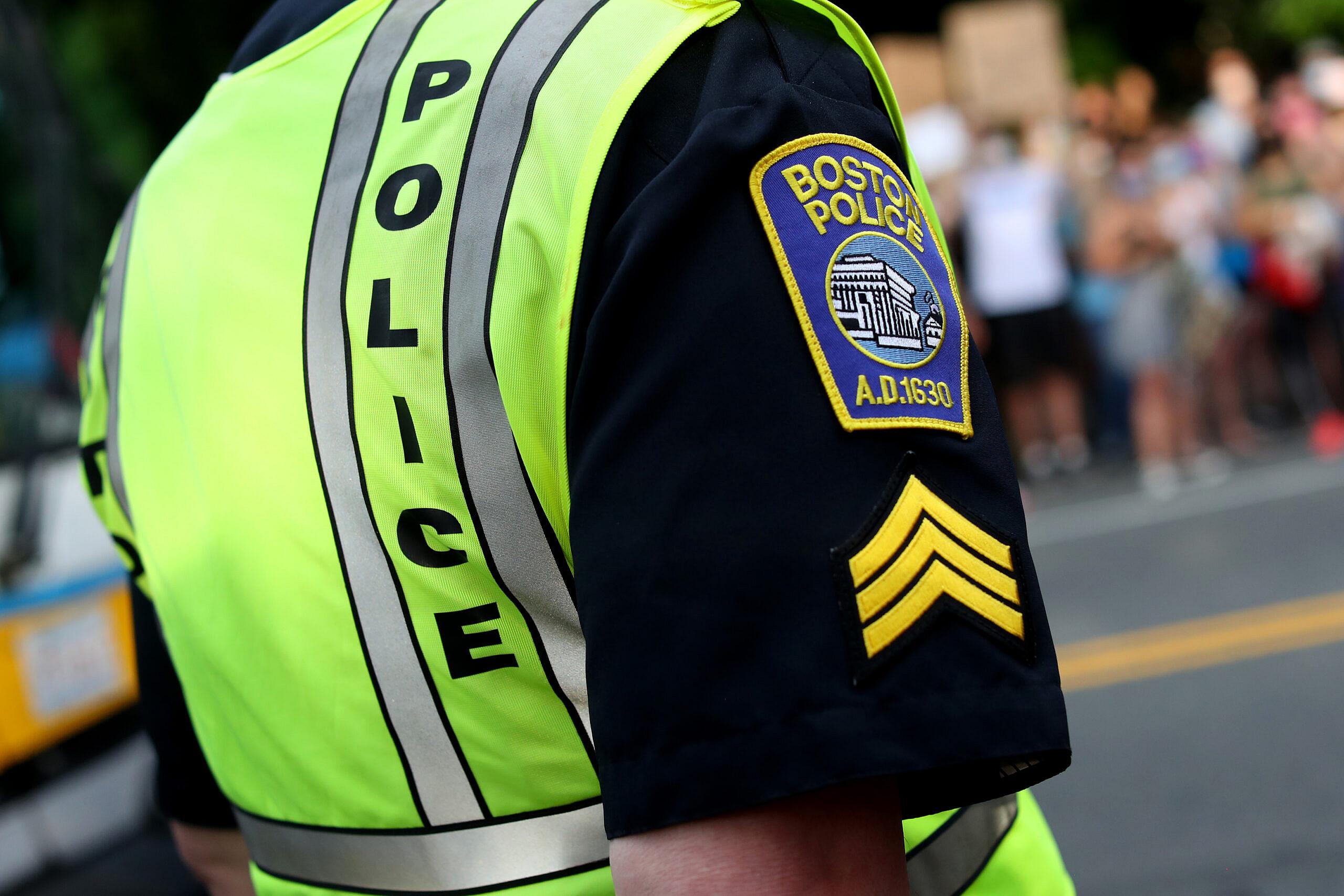 A Boston Police Officer in uniform
