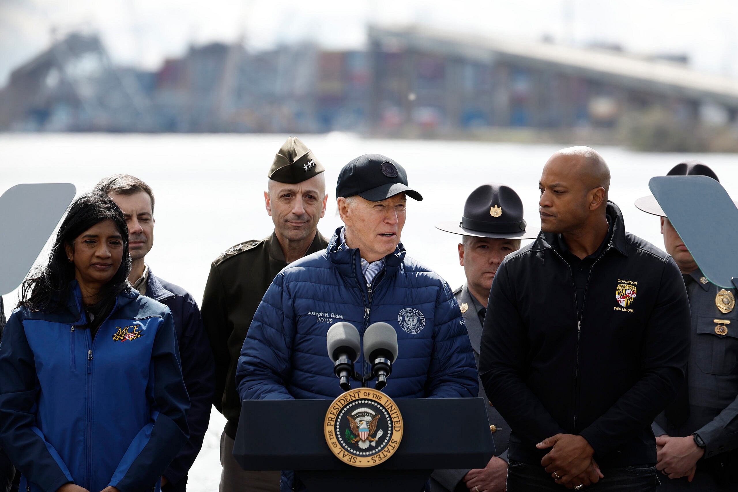 President Joe Biden Francis Scott Key Bridge, theGrio.com