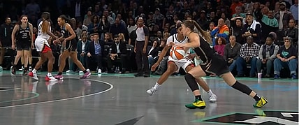 Women's basketball game between the Las Vegas Aces and the New York Liberty