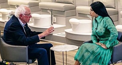 Cardi B and Bernie Sanders
