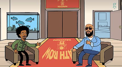 Cartoon of two men at Death Row Records