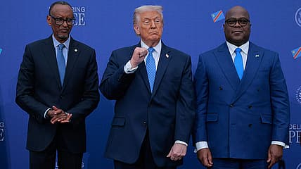Donald Trump, Rwandan President Paul Kagame, Democratic Republic of Congo President Felix Tshisekedi, theGrio.com