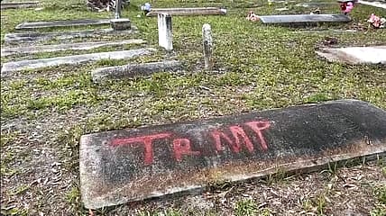 Trump Vandalism Florida Cemetery, Florida Cemetery Vandalized, Black Florida Cemetery, Old Memphis Cemetery Florida