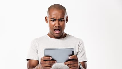 black man tablet