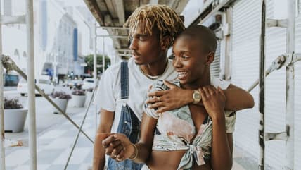happy black couple