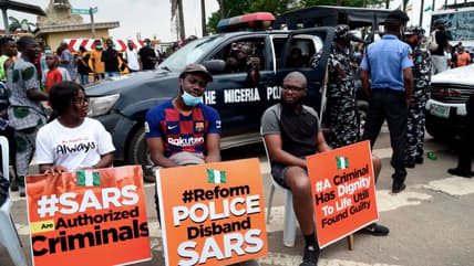 Nigerians protest police brutality #EndSARS