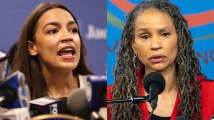 Congresswoman Alexandria Ocasio-Cortez (left) and New York City mayoral candidate Maya Wiley (right)