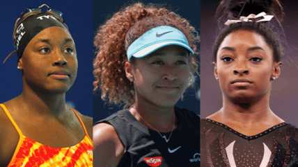 Left to right: Swimmer Simone Manuel; Tennis player Naomi Osaka; and Gymnast Simone Biles