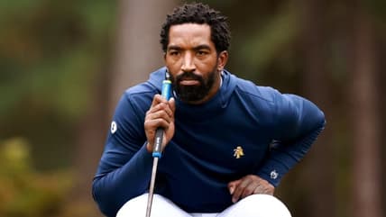 J.R. Smith of the North Carolina A&T Aggies lines up a putt on the eighth green to clear during the Phoenix Invitational at Alamance Country Club last October in Burlington, North Carolina. (Photo: Grant Halverson/Getty Images) theGrio.com