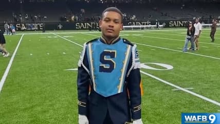 Caleb Wilson during a performance with Southern University's 'Human Jukebox' Marching Band.