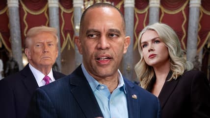 Hakeem Jeffries, Donald Trump, Karoline Leavitt, theGrio.com