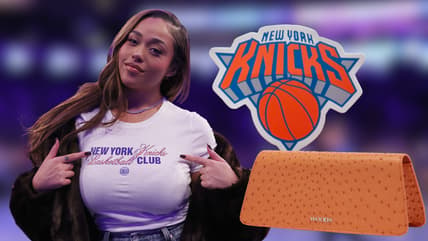 Jordyn Woods, Jordyn Woods bag, Jordyn Woods lucky bag, Jordyn Woods orange back, Woods by Jordyn orange bag, where to buy Knicks lucky bag, Knicks lucky bag, Knicks championship, New York Knicks lucky bag theGrio.com