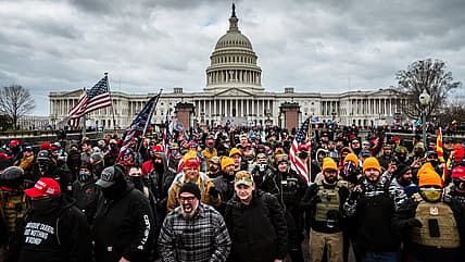 Pro-Trump protesters gather in front of the U.S. Capitol Building on January 6, 2021