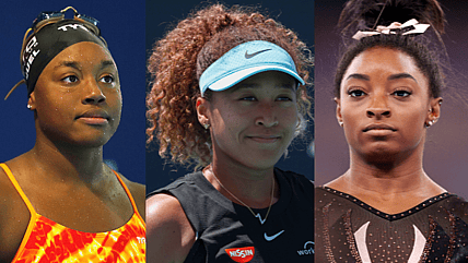 Left to right: Swimmer Simone Manuel; Tennis player Naomi Osaka; and Gymnast Simone Biles