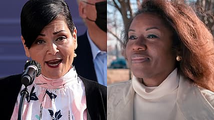 Virginia lieutenant governor candidates, Democrat Hala Ayala (left), an Afro-Latina, or Republican Winsome Sears