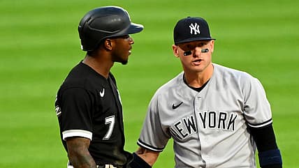 Tim Anderson of the Chicago White Sox and Josh Donaldson of the New York Yankees