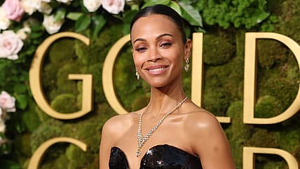 Zoe Saldana, Zoe Saldana Golden Globe, Zoe Saldana awards season 2025, Zoe Saldana Emilia Perez, Golden Globes, 2025 Golden Globes, 82nd annual Golden Globes, Golden Gloes red carpet, 2025 Golden Globed red carpet, Black Hollywood, 2025 awards season, red carpet style, theGrio.com