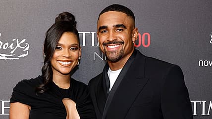 Jalen Hurts, Bry Burrows, Jalen Hurts married, Jalen and Bry, Jalen Hurts wife, Black celebrity couples, Black celebrity weddings, Black celebrity relationships, theGrio.com