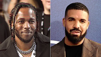 Rappers Kendrick Lamar and Drake