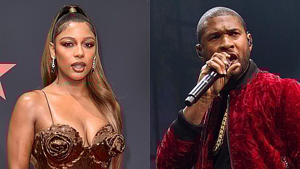 Singers Victoria Monet and Usher