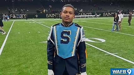 Caleb Wilson during a performance with Southern University's 'Human Jukebox' Marching Band.