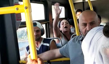 White woman caught on video attacking muslim woman on nyc bus thegrio.com