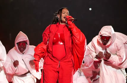 Rihanna performs at Super Bowl LVII