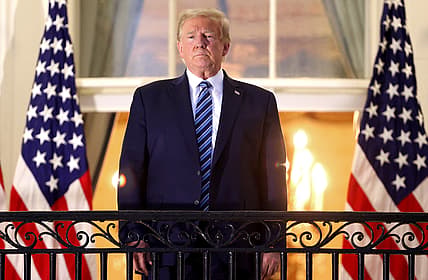 President Trump Arrives Back At White House After Stay At Walter Reed Medical Center For Covid
