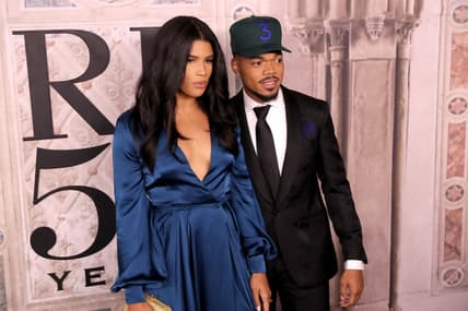 NEW YORK, NY - SEPTEMBER 07: Kirsten Corley and Chance the Rapper attend the Ralph Lauren fashion show during New York Fashion Week at Bethesda Terrace on September 7, 2018 in New York City. (Photo by Rob Kim/Getty Images)
