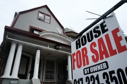 A home stands for sale in a Brooklyn