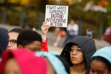 Proponents for affirmative action in higher education rally