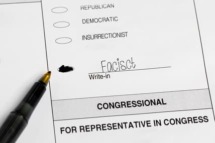 Voter chooses fascist as write-in candidate on election ballot