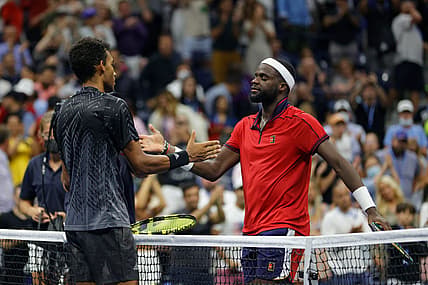 Felix Auger-Aliassime of Canada and Frances Tiafoe of the United States