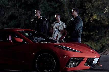 Keith Powers as Tyon , Algee Smith as Kevin, and Mason Gooding as Derek in The Gates.