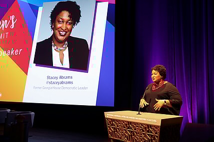 Former Georgia gubernatorial candidate Stacey Abrams speaks in Washington, Thursday, June 13, 2019. Abrams says that she has not yet decided on the next steps in her political career. Many are calling on the Georgia Democrat to run for president or to serve as another Democrat’s running mate, but Abrams says she won’t rush any decision on her political future. (AP Photo/Kali Robinson)