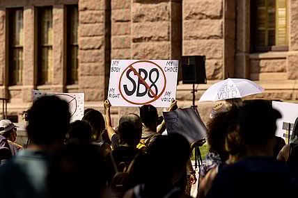 Abortion rights activists rally at the Texas State Capitol