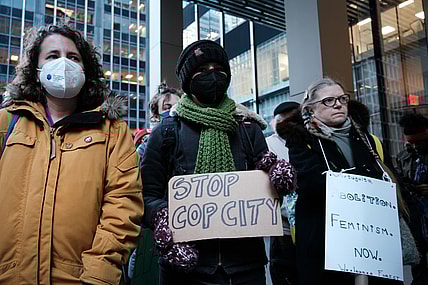 Activists In NYC Demonstrate Against Atlanta's Planned "Cop City" Police Training Center