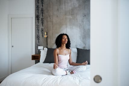 Black woman meditating