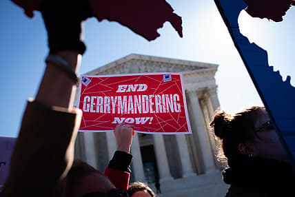 A Fair Maps Rally in front of the U.S. Supreme Court