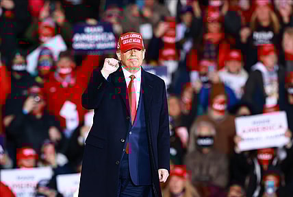 President Trump Holds Campaign Rally In Muskegon, Michigan