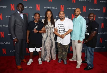 Yusef Salaam, Korey Wise, Ava DuVernay, Raymond Santana, Kevin Richardson and Antron McCay attend Netflix's FYSEE event for "When They See Us" at Netflix FYSEE at Raleigh Studios on June 09, 2019 in Los Angeles, California. (Photo by David Livingston/Getty Images)