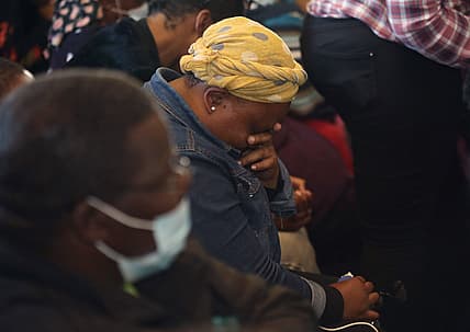 East London, South Africa prayer service mourners, theGrio.com