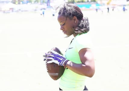 Toni Harris hopes to make history as the first female player in the NFL. (Toni Harris/Instagram) thegrio.com
