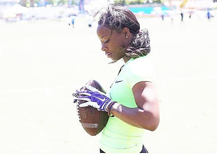 Toni Harris hopes to make history as the first female player in the NFL. (Toni Harris/Instagram) thegrio.com