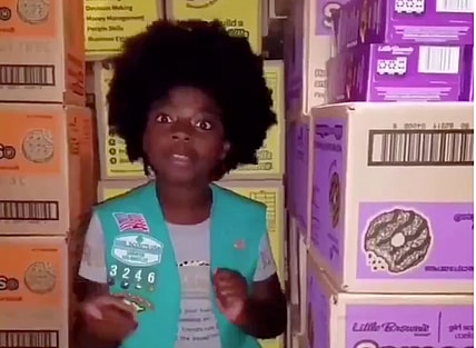 Kiki Paschall's video rap about Girl Scout cookies caught Cardi B's attention. (Cardi B/Twitter) thegrio.com